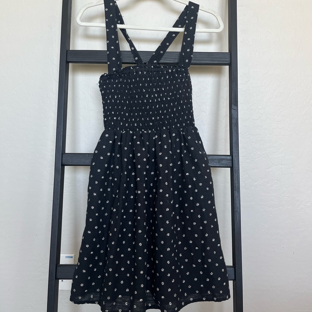 American Eagle -smocked cross back mini dress with pockets